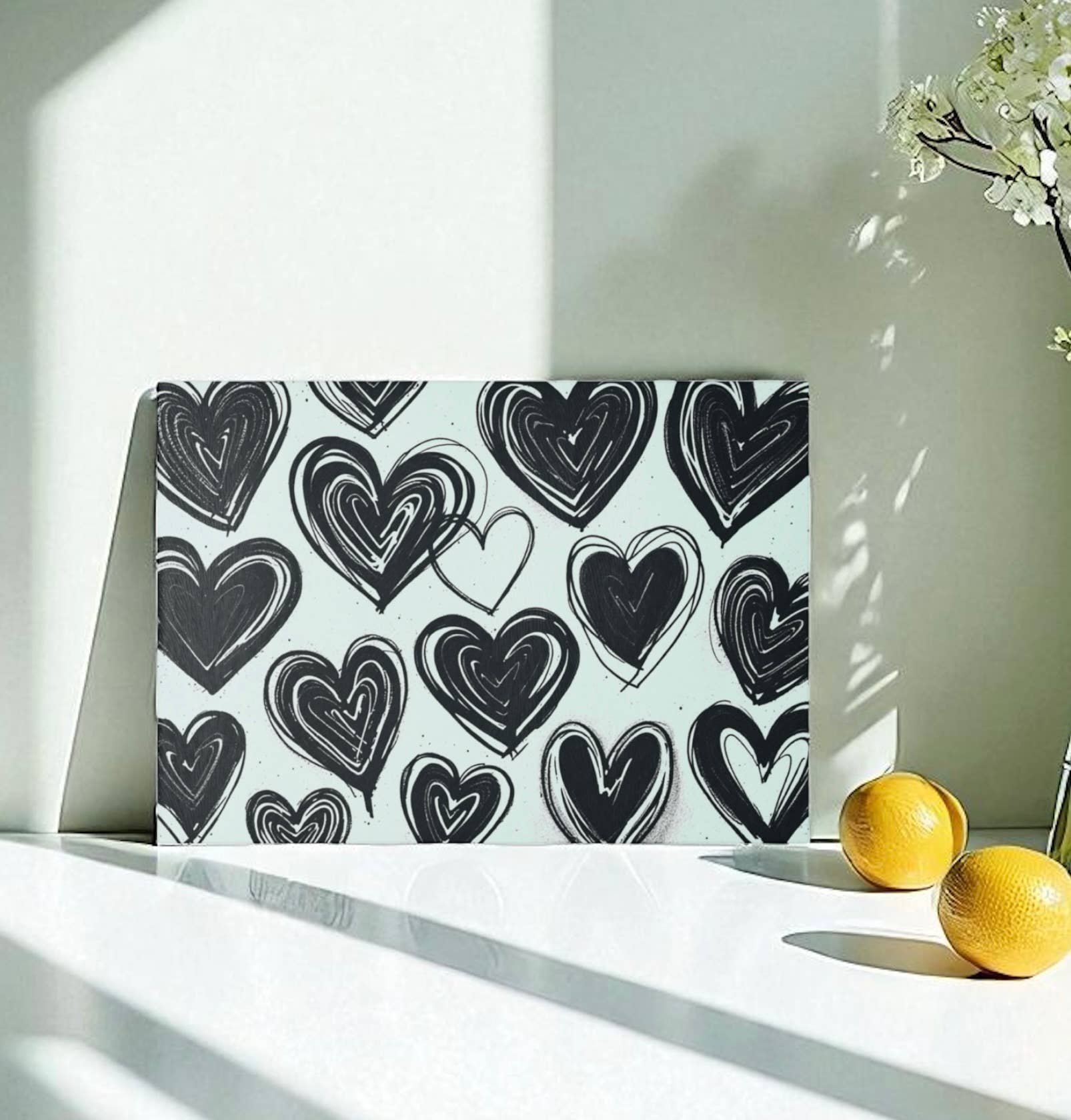 Black Hearts Cutting Board Serving Platter