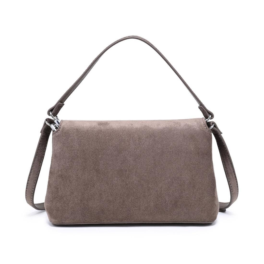 Vegan leather shoulder/crossbody bag - taupe