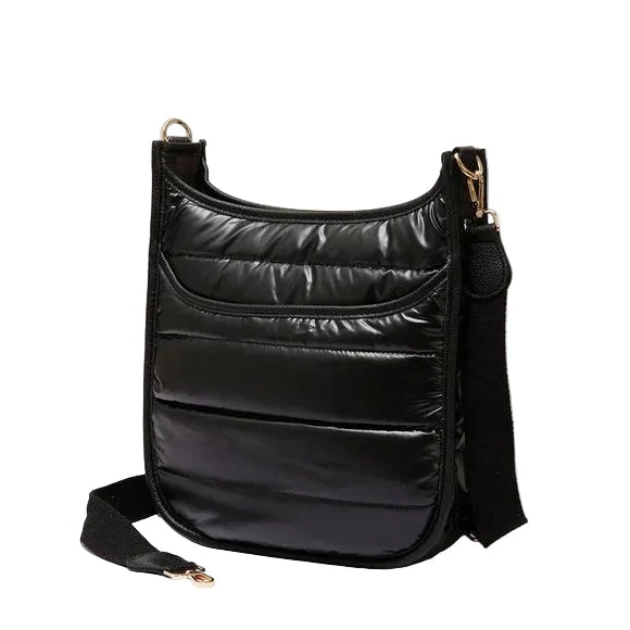 Sac bandoulière matelassé Puffer - Noir