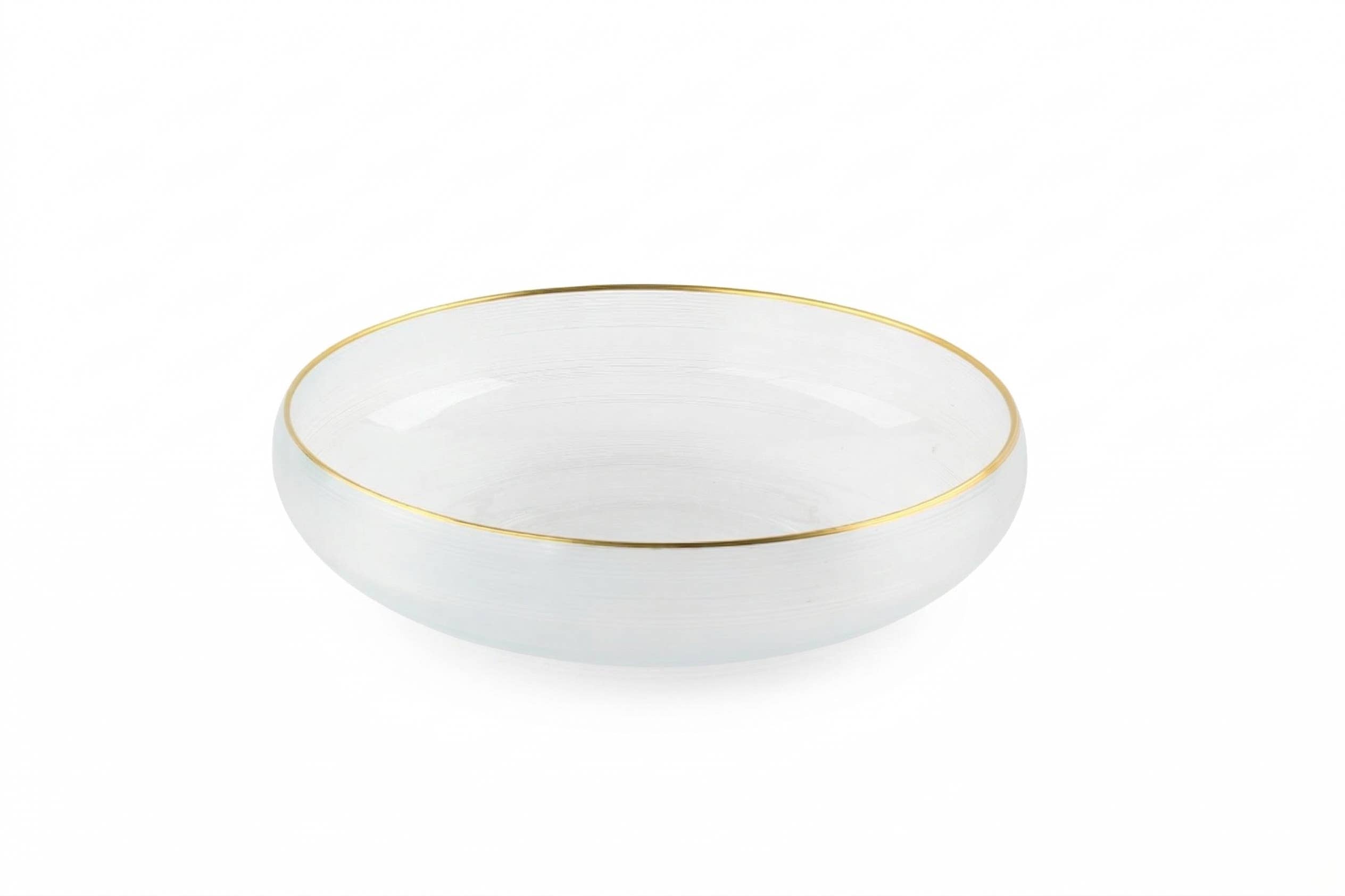 Curved Glass Bowl with Gold Rim- 2 sizes