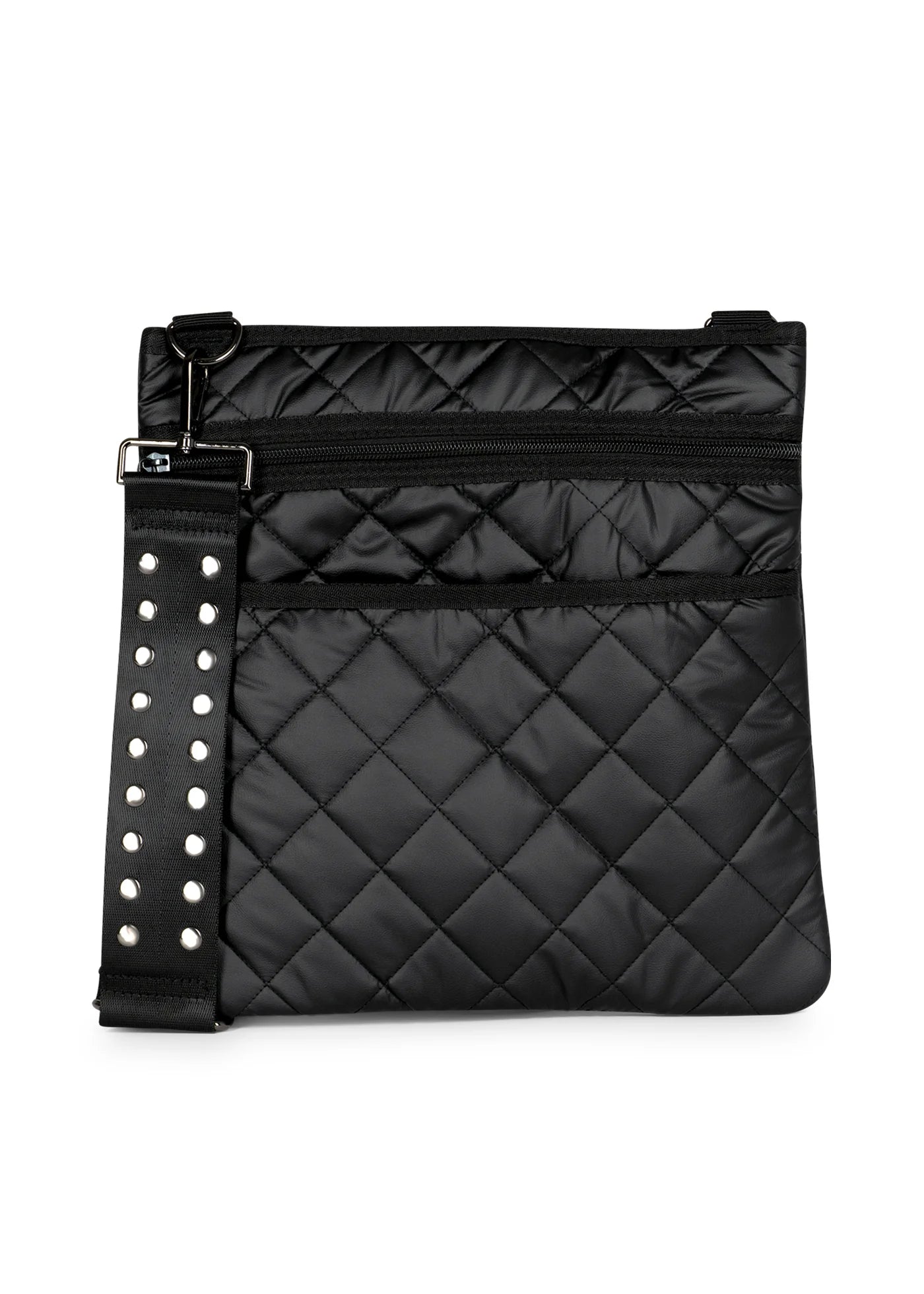 Leatherette puffer Crossbody- black