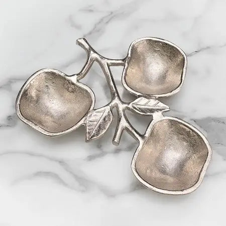 Bol à pommes en argent à 3 compartiments