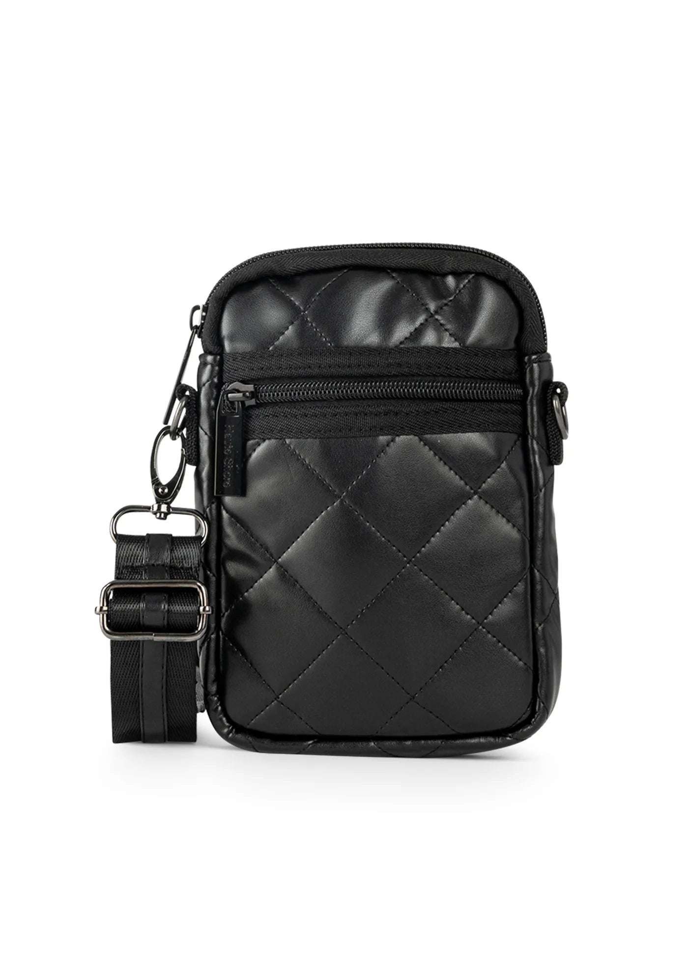 Vegan quilted phone Bag- black
