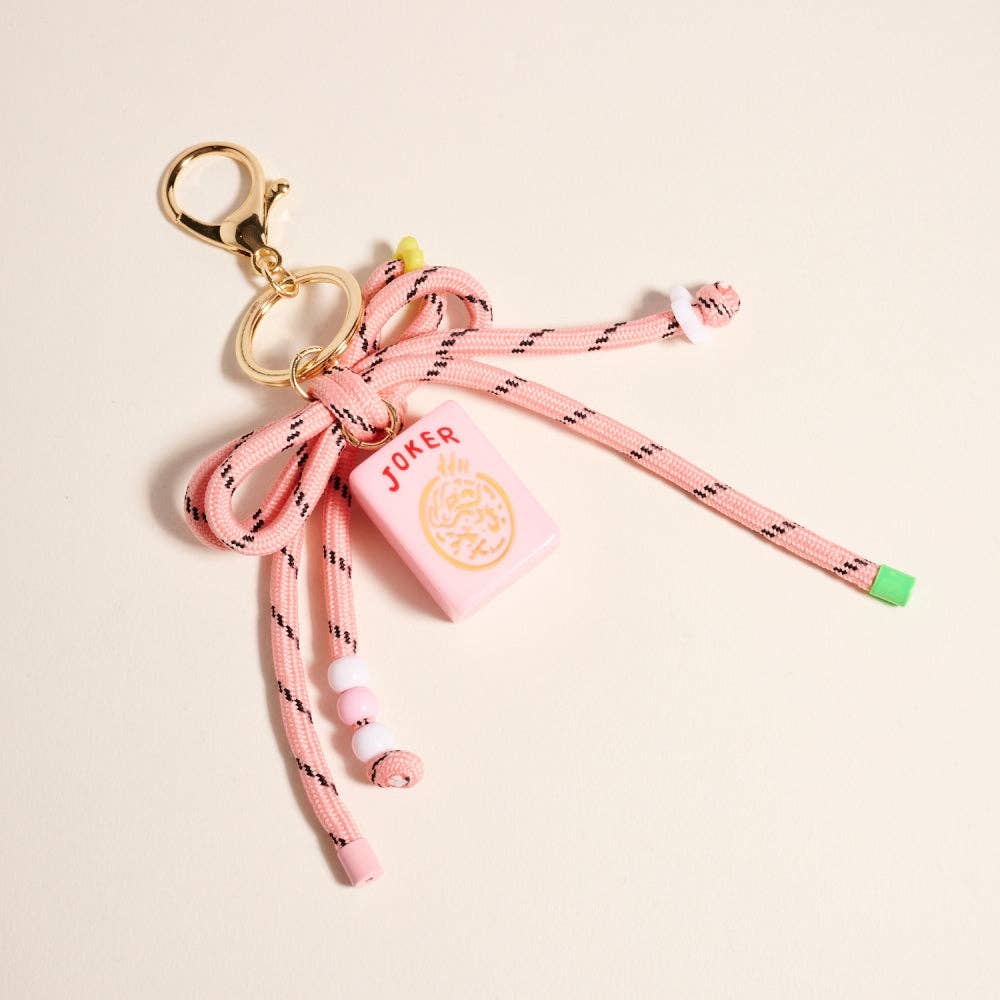 Mahjong Keychain Charm: Pink