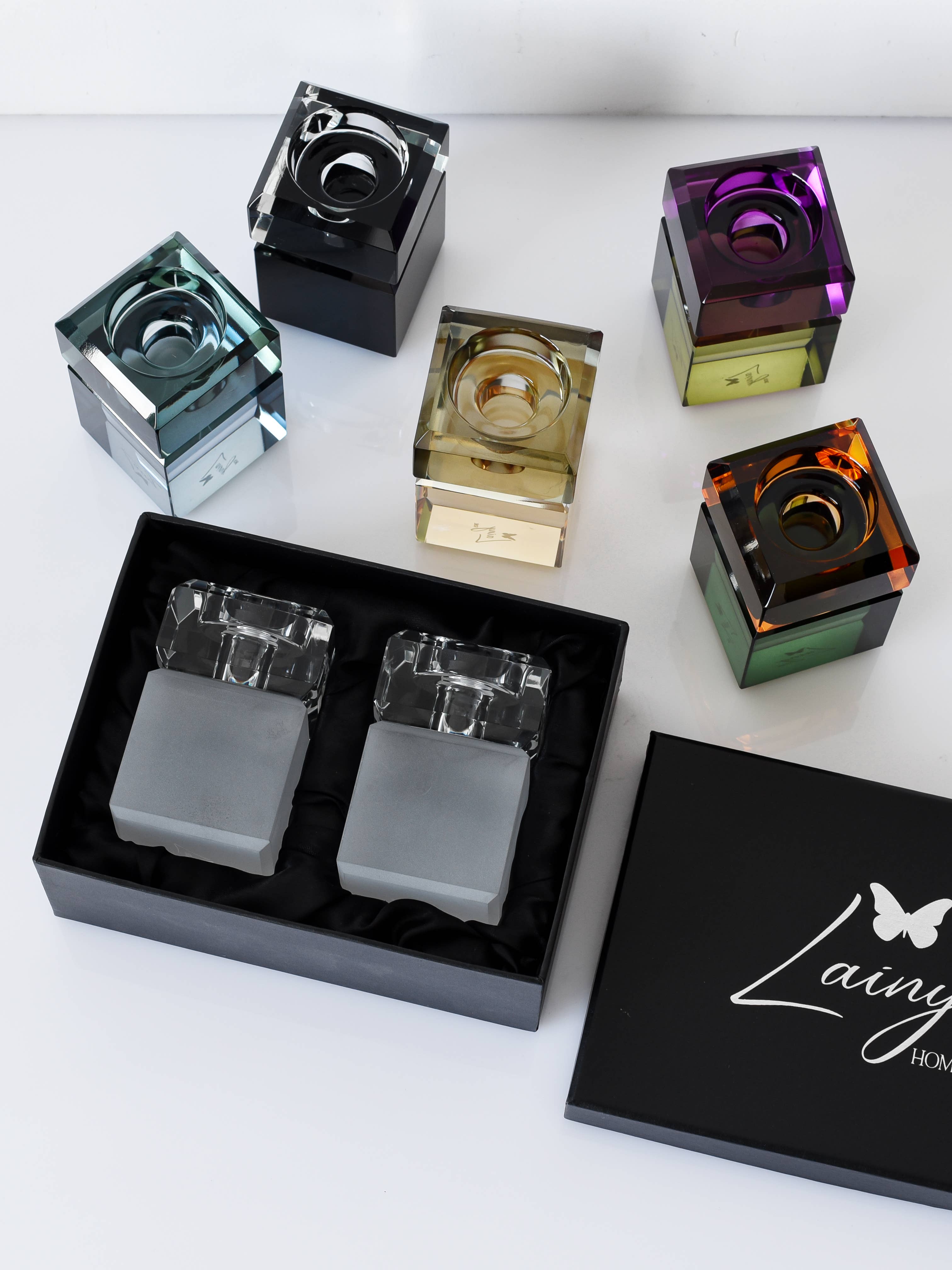 Lot de 2 bougeoirs Regal Two Tone