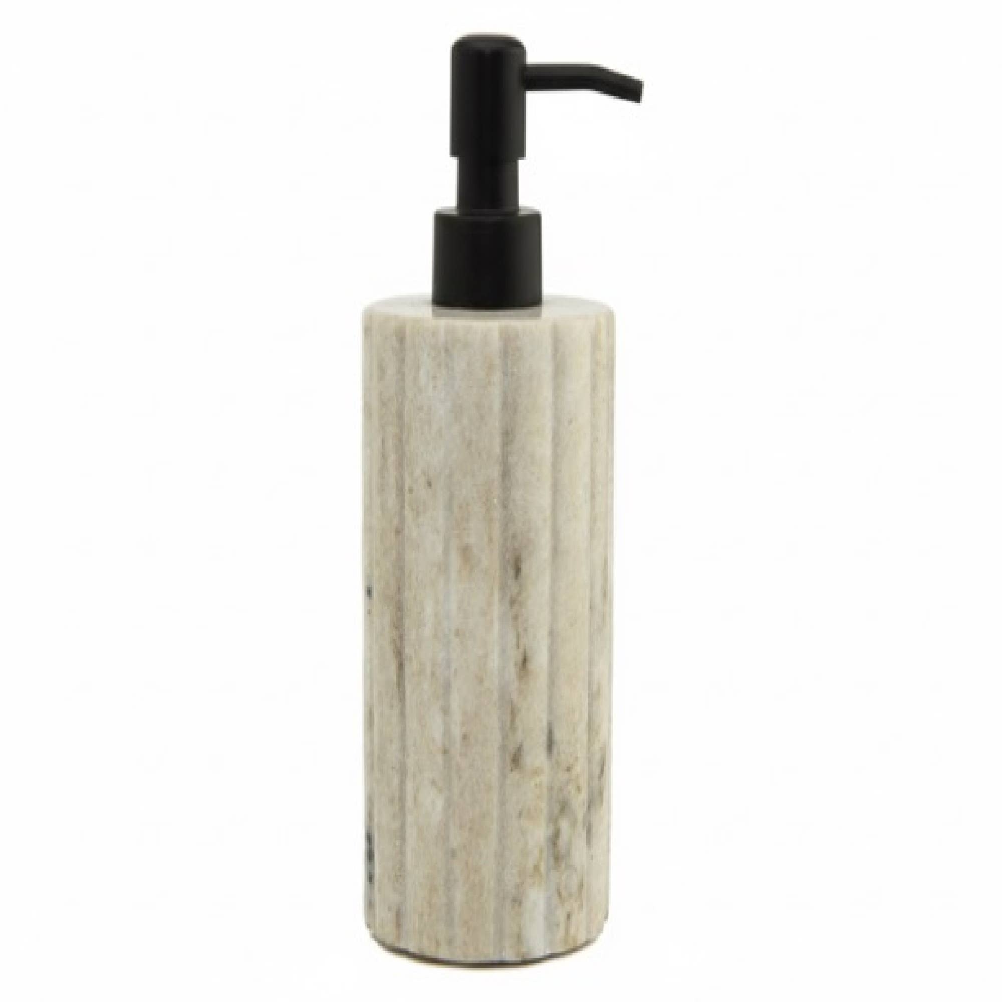 Beige ribbed Marble Dispenser w/ Black Pump