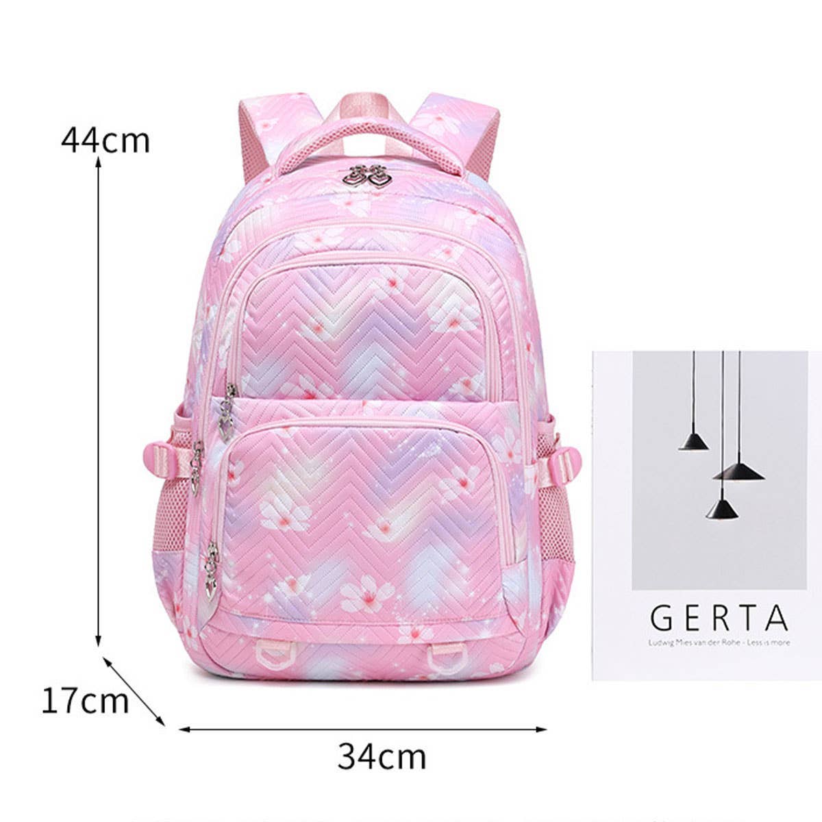 Waterproof quilted backpack - floral