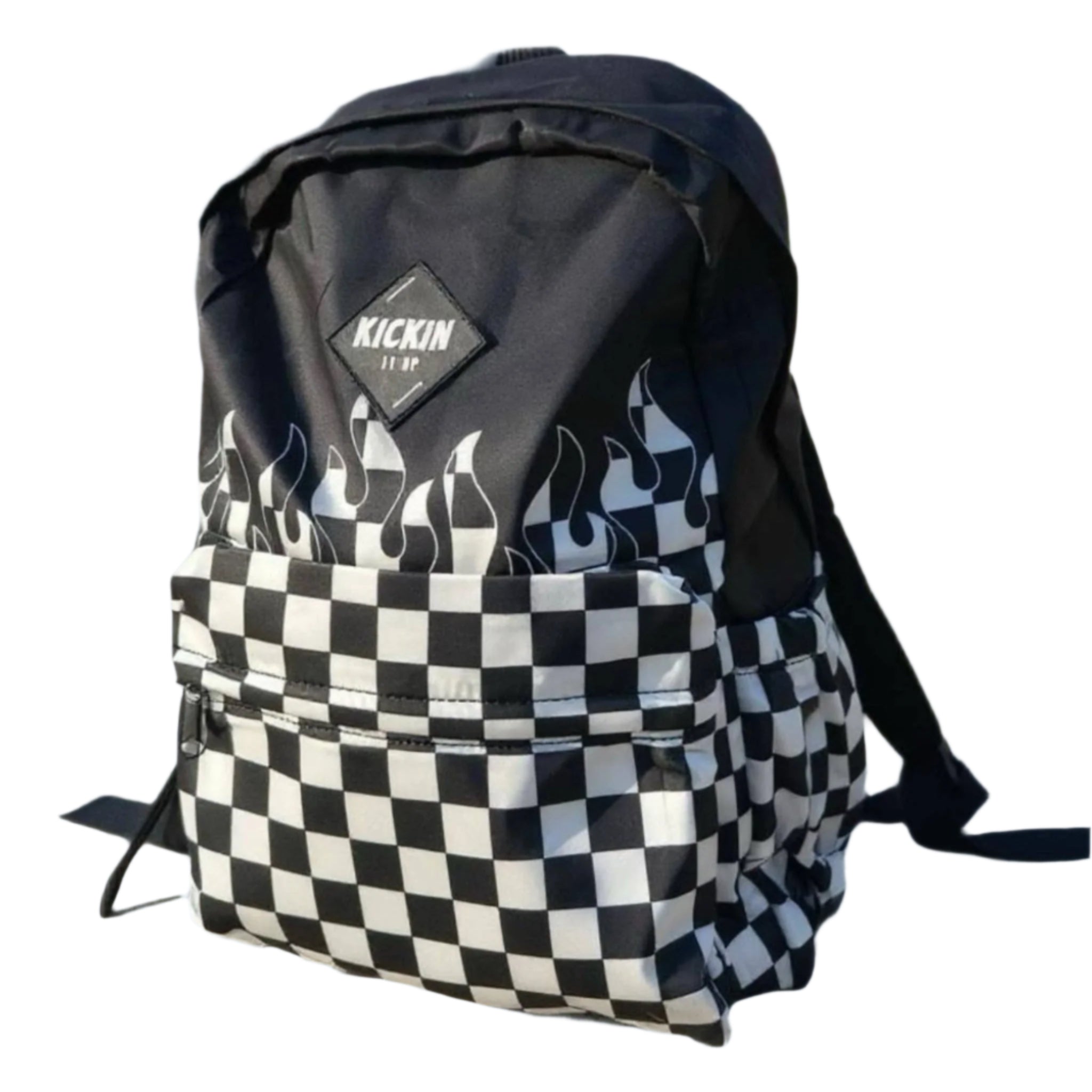 Checker Flames Full Size Backpack