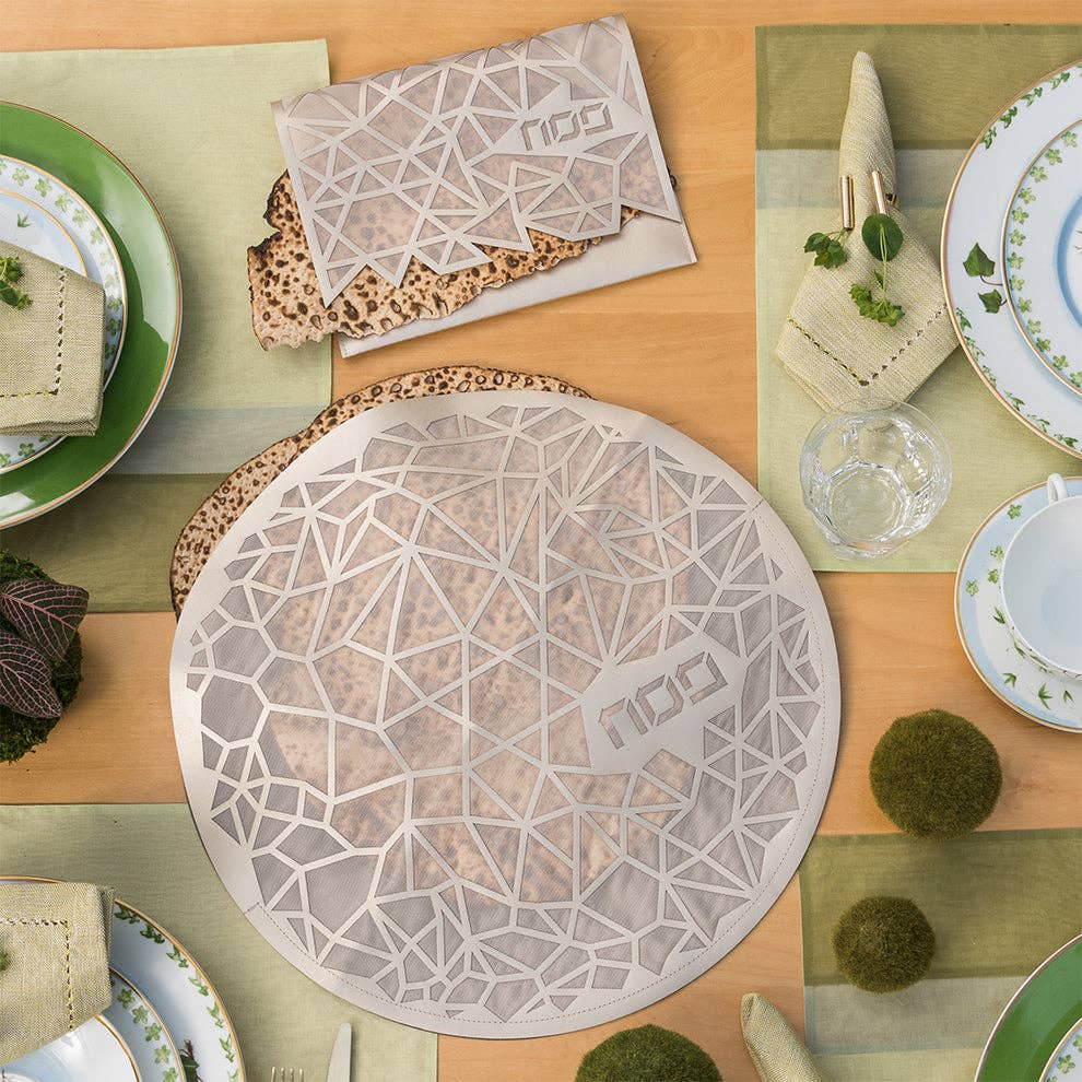 Geometric Afikoman Bag Champagne