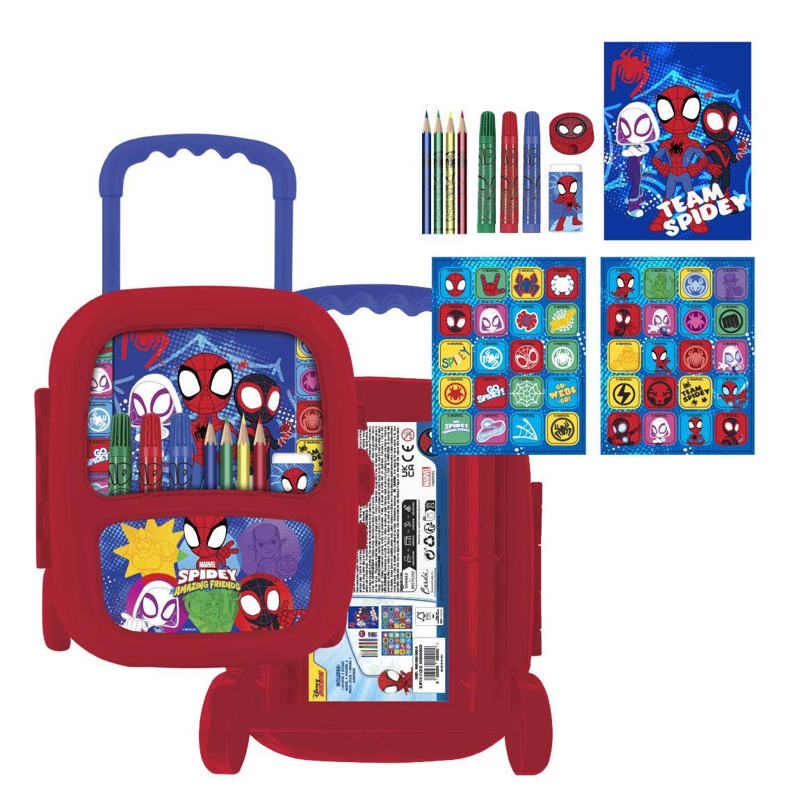 COLORABLE STATIONERY SET TROLLEY SPIDEY