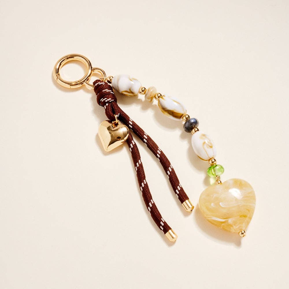 Marbled Heart Rope Keychain