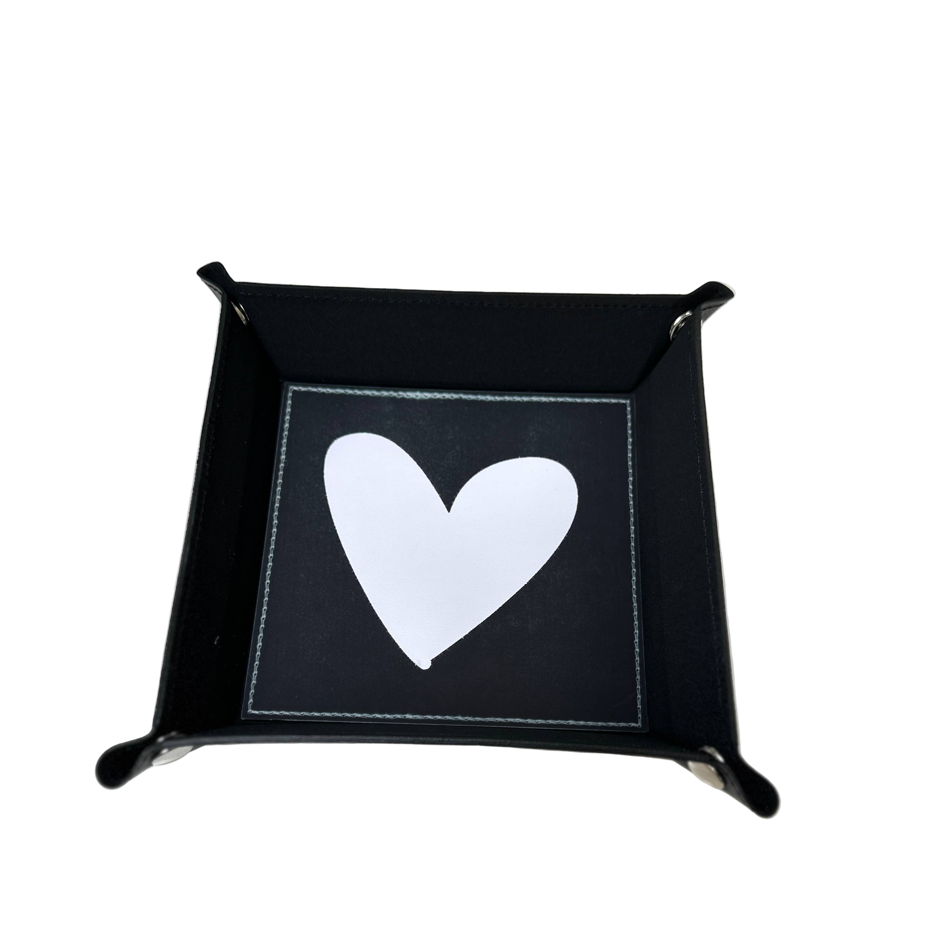Leather Heart Valet Catchll Tray