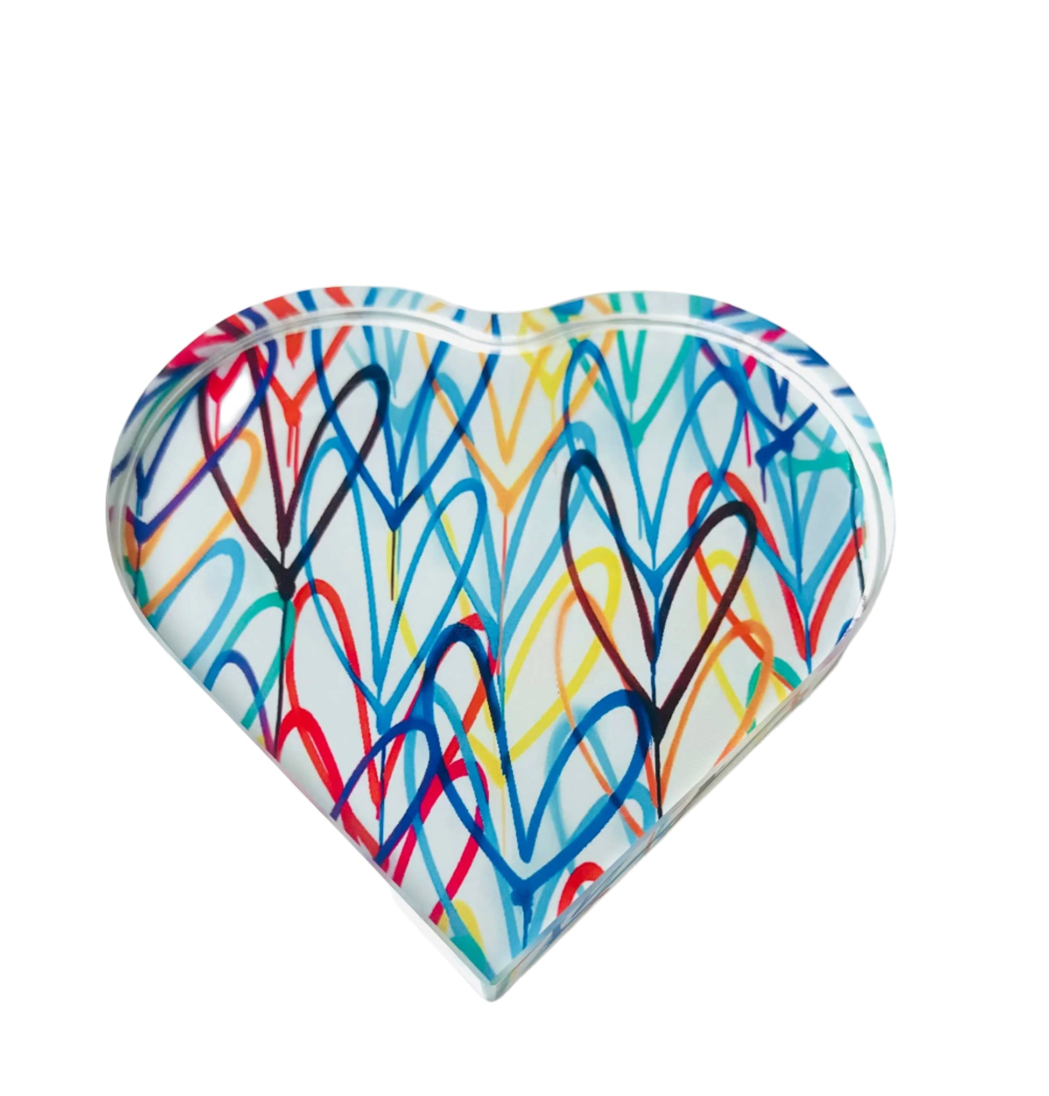 Colorful Graffiti Hearts Crystal Heart Decor