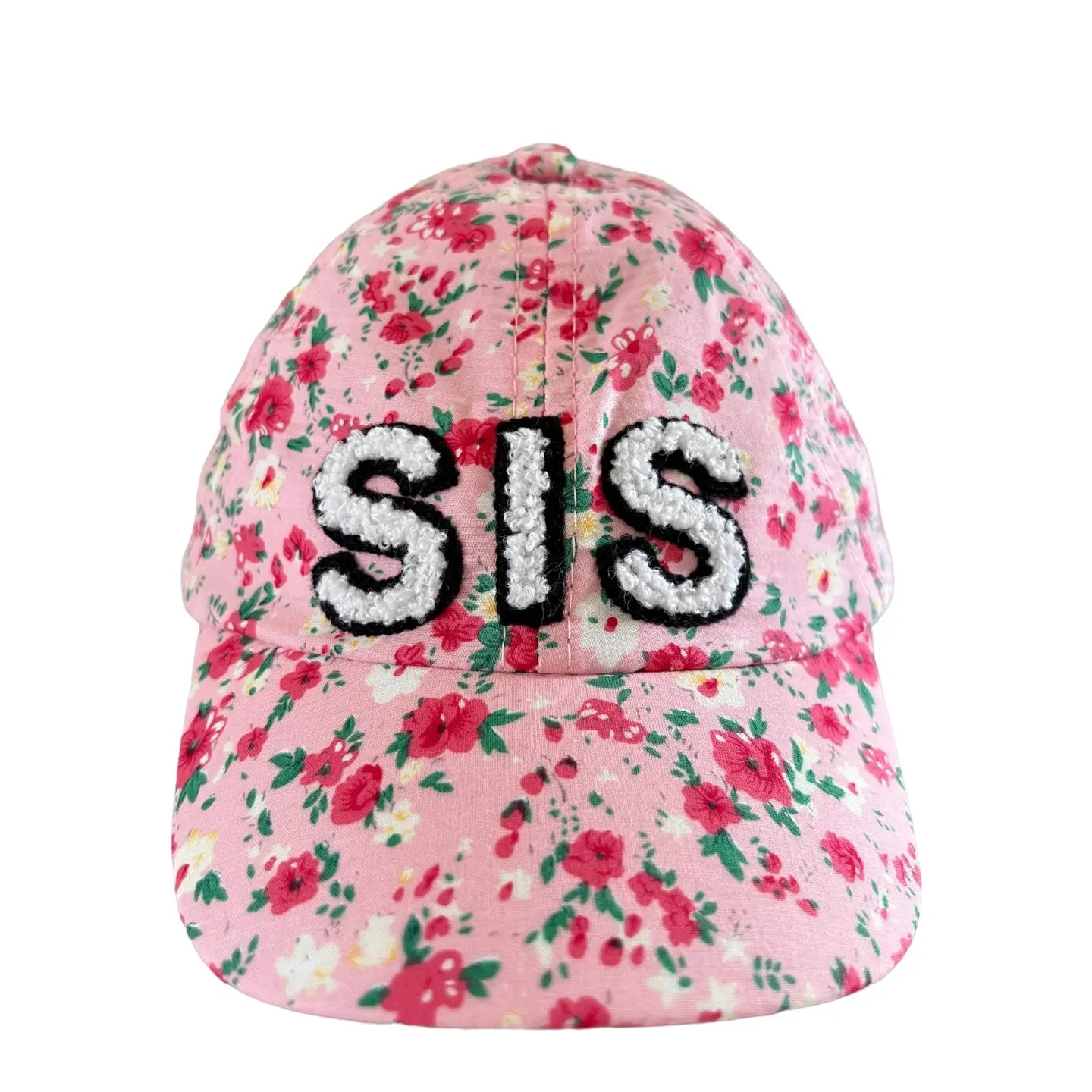 Casquette de baseball pour enfant, motif floral rose « sis »