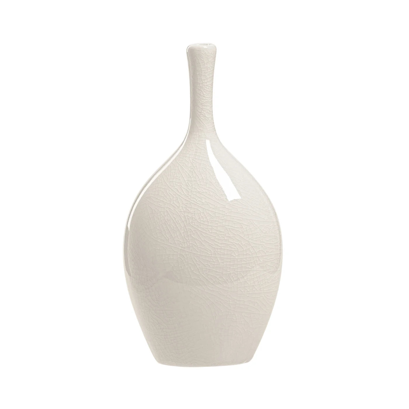 Vase en céramique craquelé blanc - 8,75 h » - haut