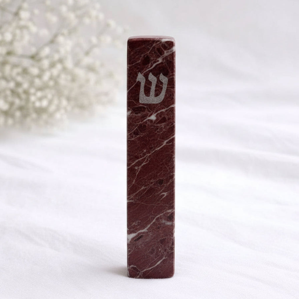 Rosso Levanto Marble mezuzah