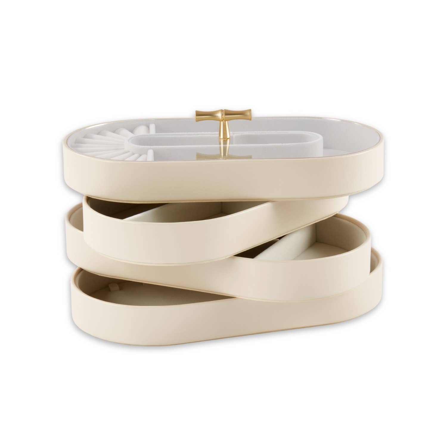 Plateau à bijoux personnalisé à 4 niveaux crème