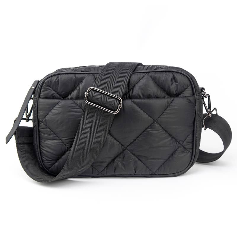Grand sac à bandoulière noir Puffer