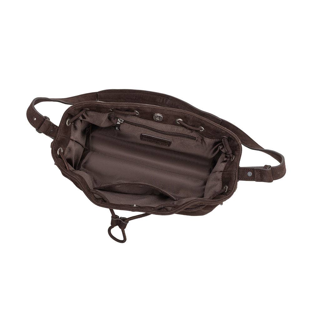 Chocolate Recycled Vegan Suede Shoulder Bag