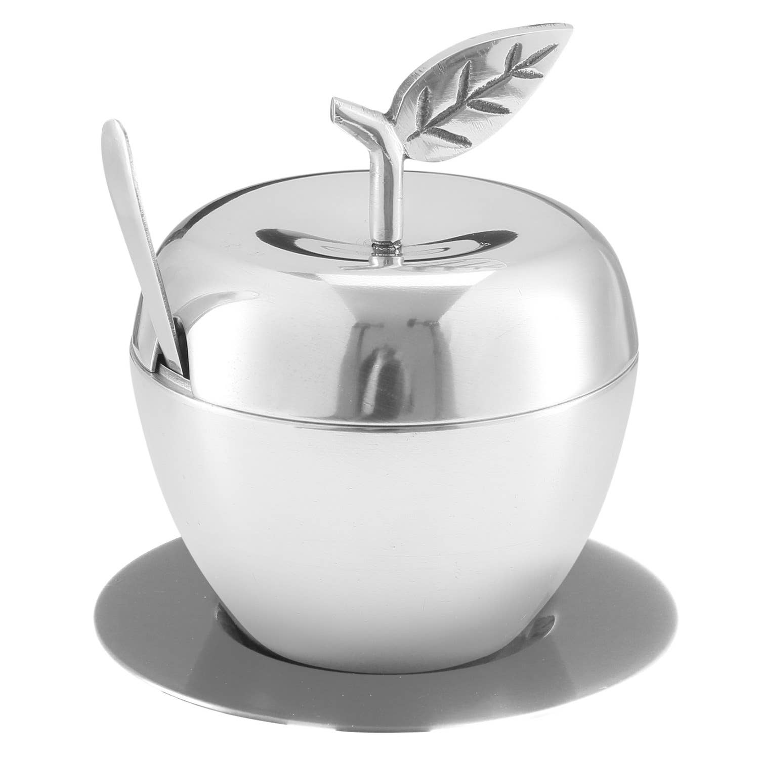 Honey Dish Stainless Steel w/ Tray & Spoon