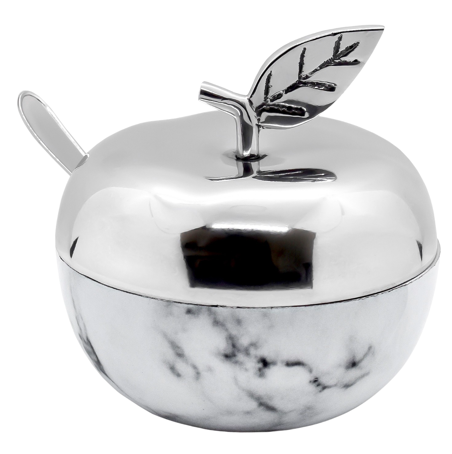 Honey Dish Apple Shape Stainless Steel Marble