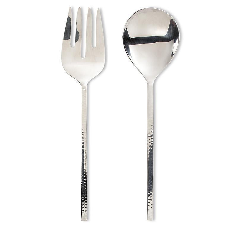 Salad Servers with Hammer Finish Handle