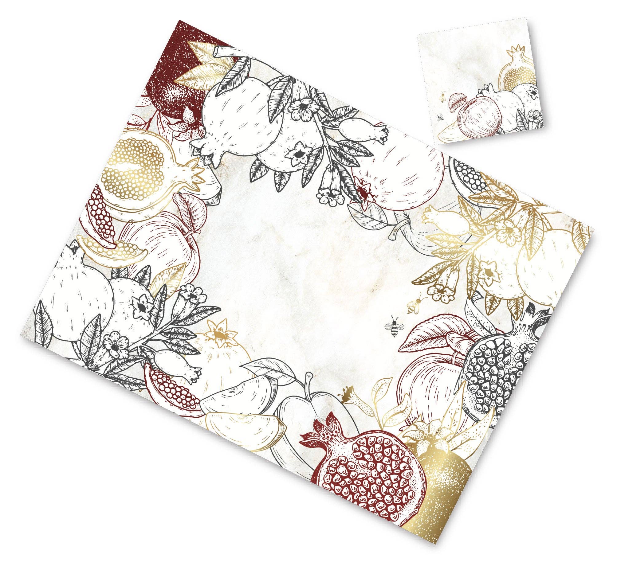 APPLES AND POMS PLACEMATS and coasters SET OF 12