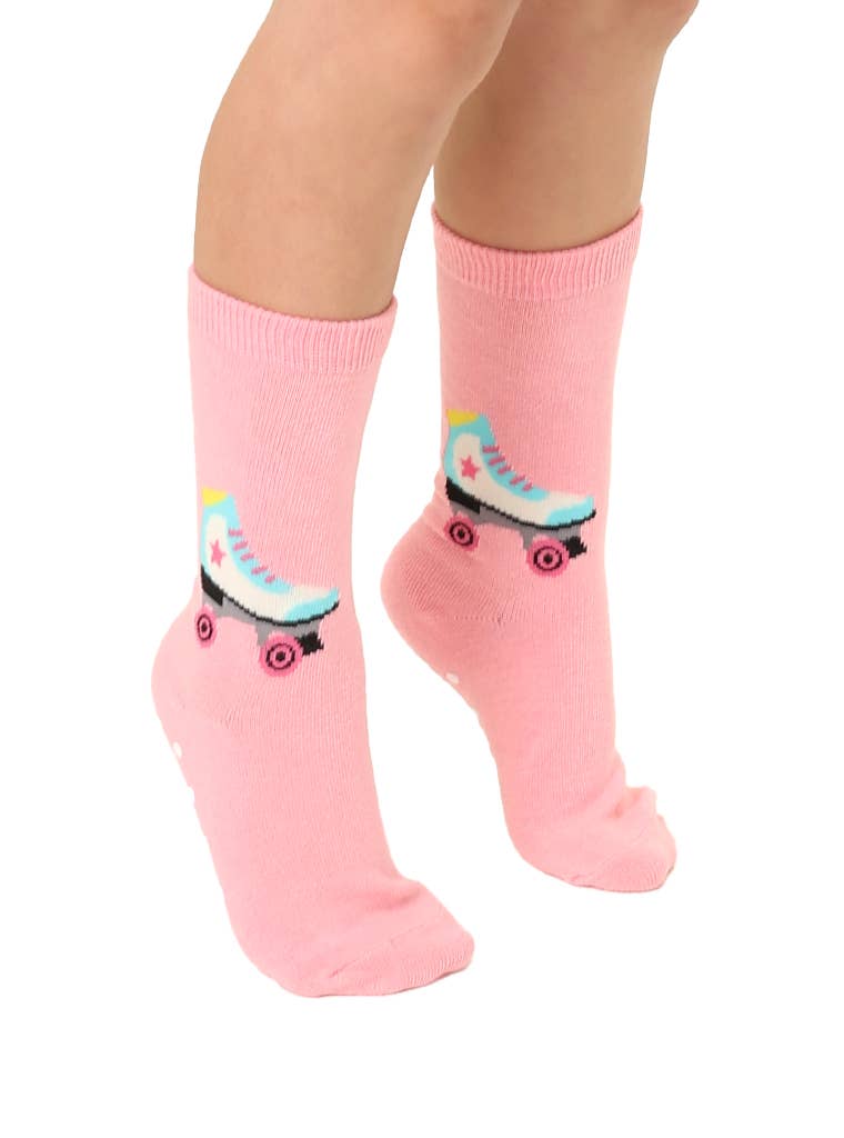 Chaussettes mi-mollet emballées en 3D - Patins à roulettes - Rose
