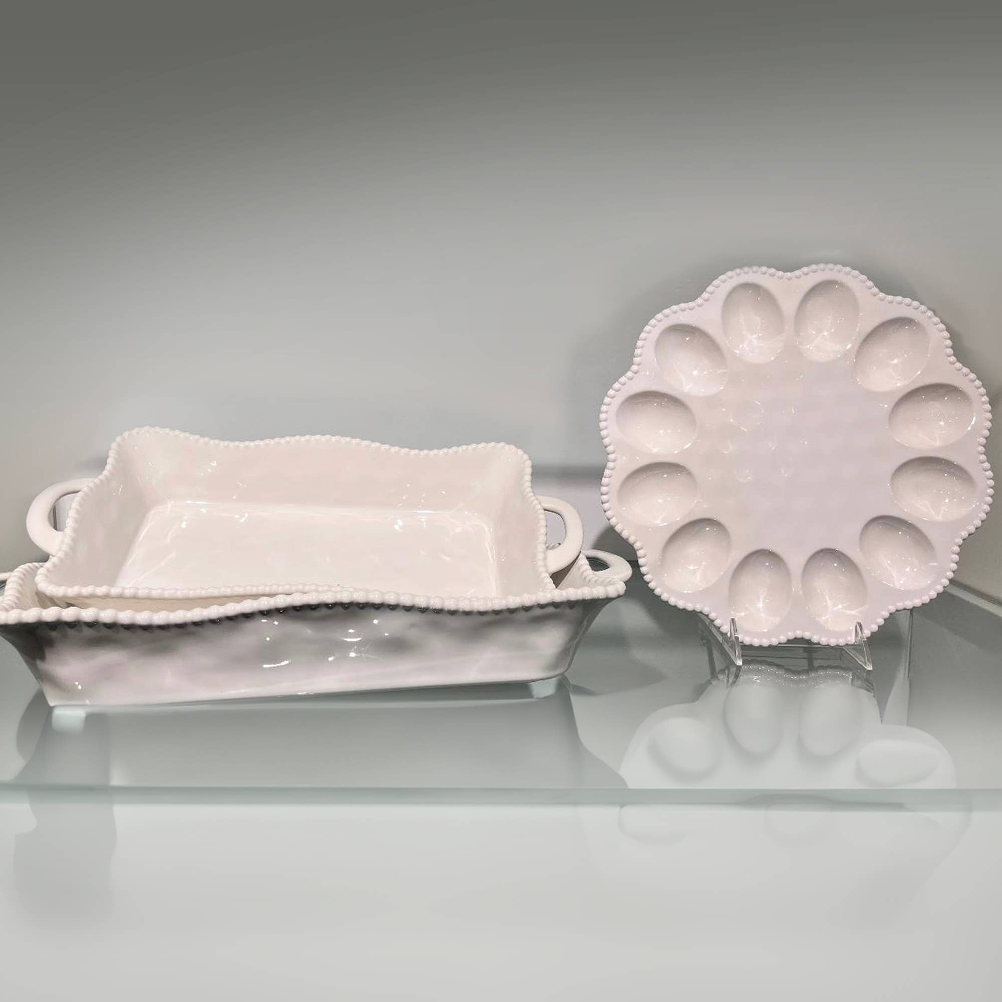 Perlette Cream Medium Rectagular Baker 14in x 8.75in