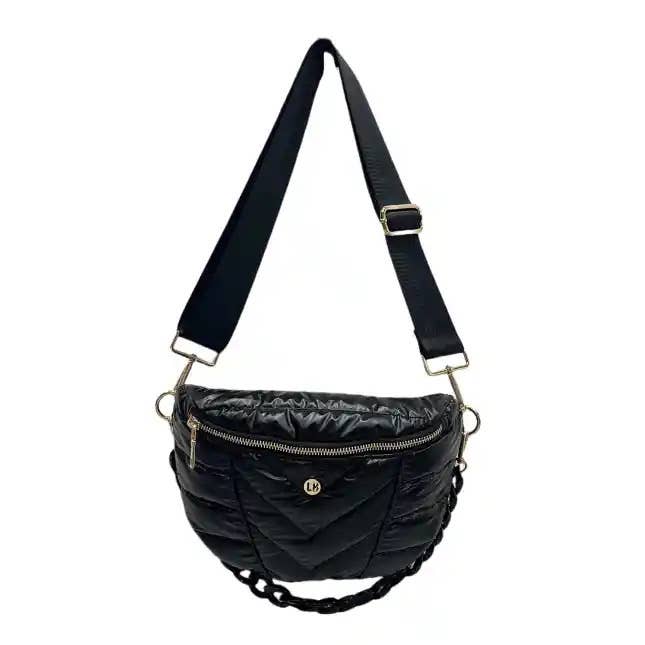 Sac bandoulière et ceinture Puffer - Noir