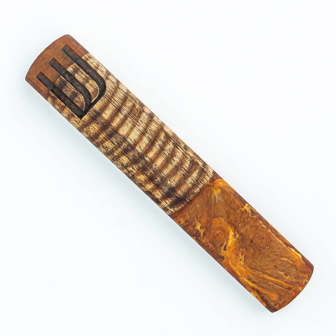 Natural Wood & Resin Mezuzah - Judaica