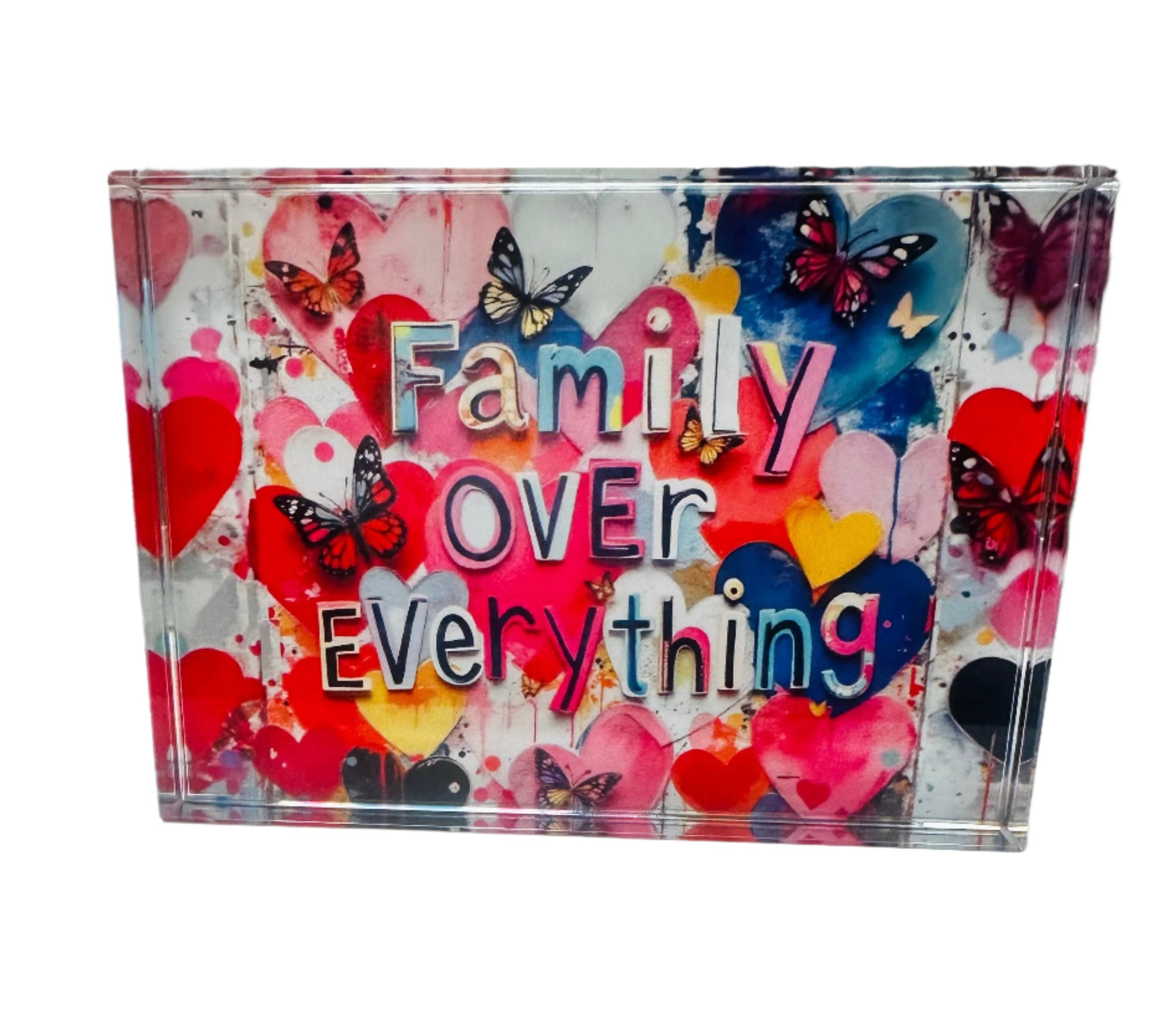 Family Over Everything Crystal Decor