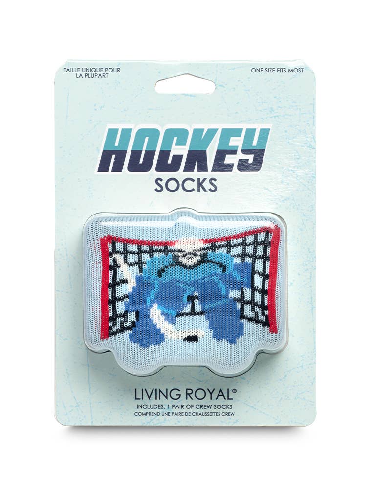 Chaussettes d'équipage emballées en 3D - hockey - Bleu glacier