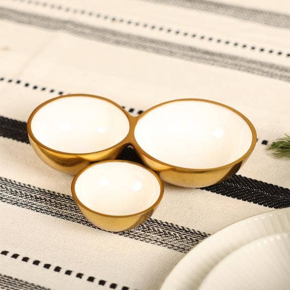 Gold White Cluster Bowls