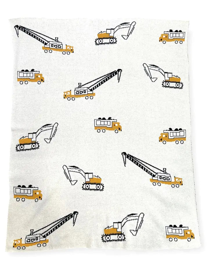Personalized Trucks - Organic Cotton Baby Blanket