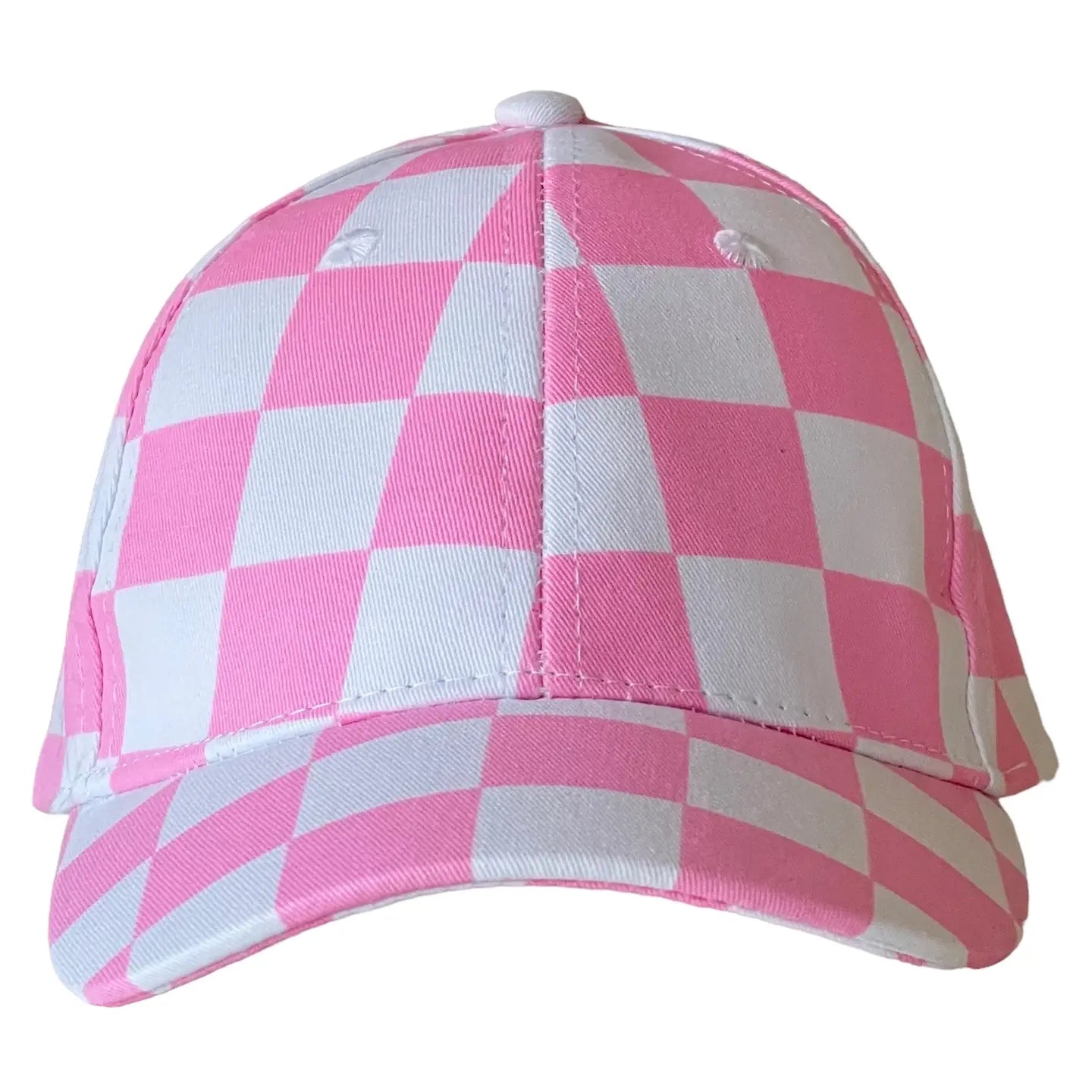 Casquette de baseball pour enfant, motif damier rose