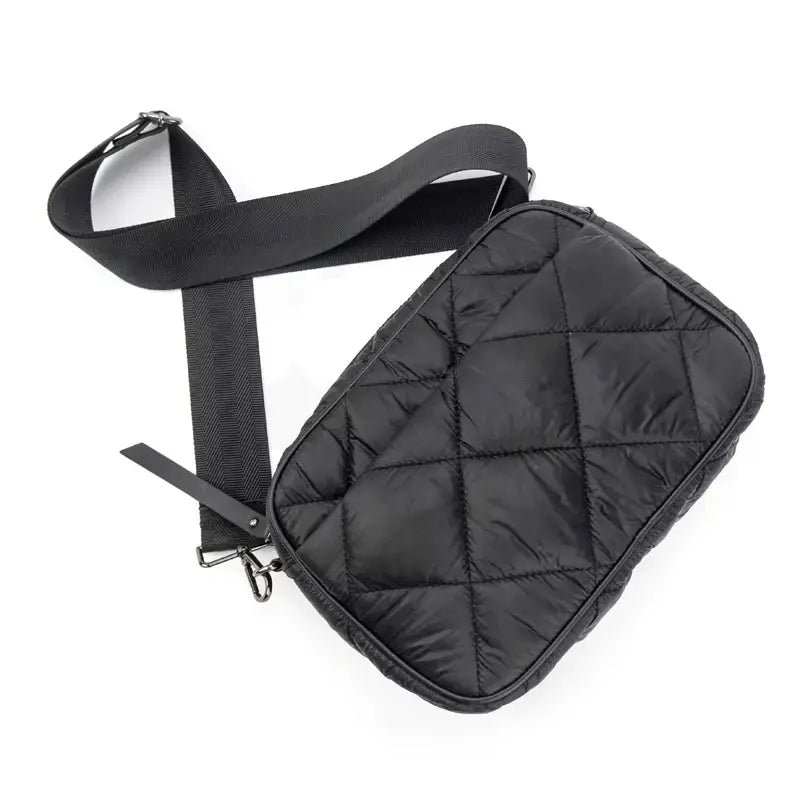 Grand sac à bandoulière noir Puffer