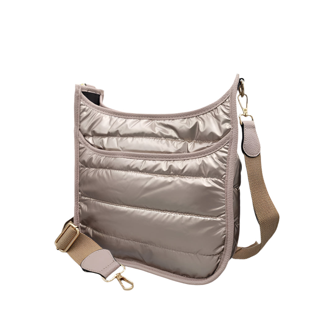 Solid Puffer Crossbody Bag - copper