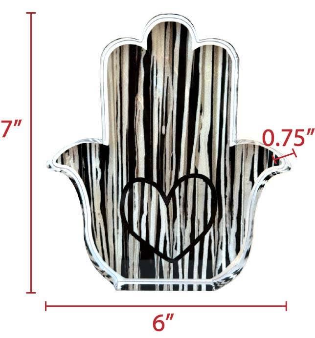 Large hamsa - black & white drips