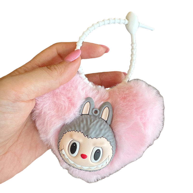 Lalububu Plush Heart Keychain