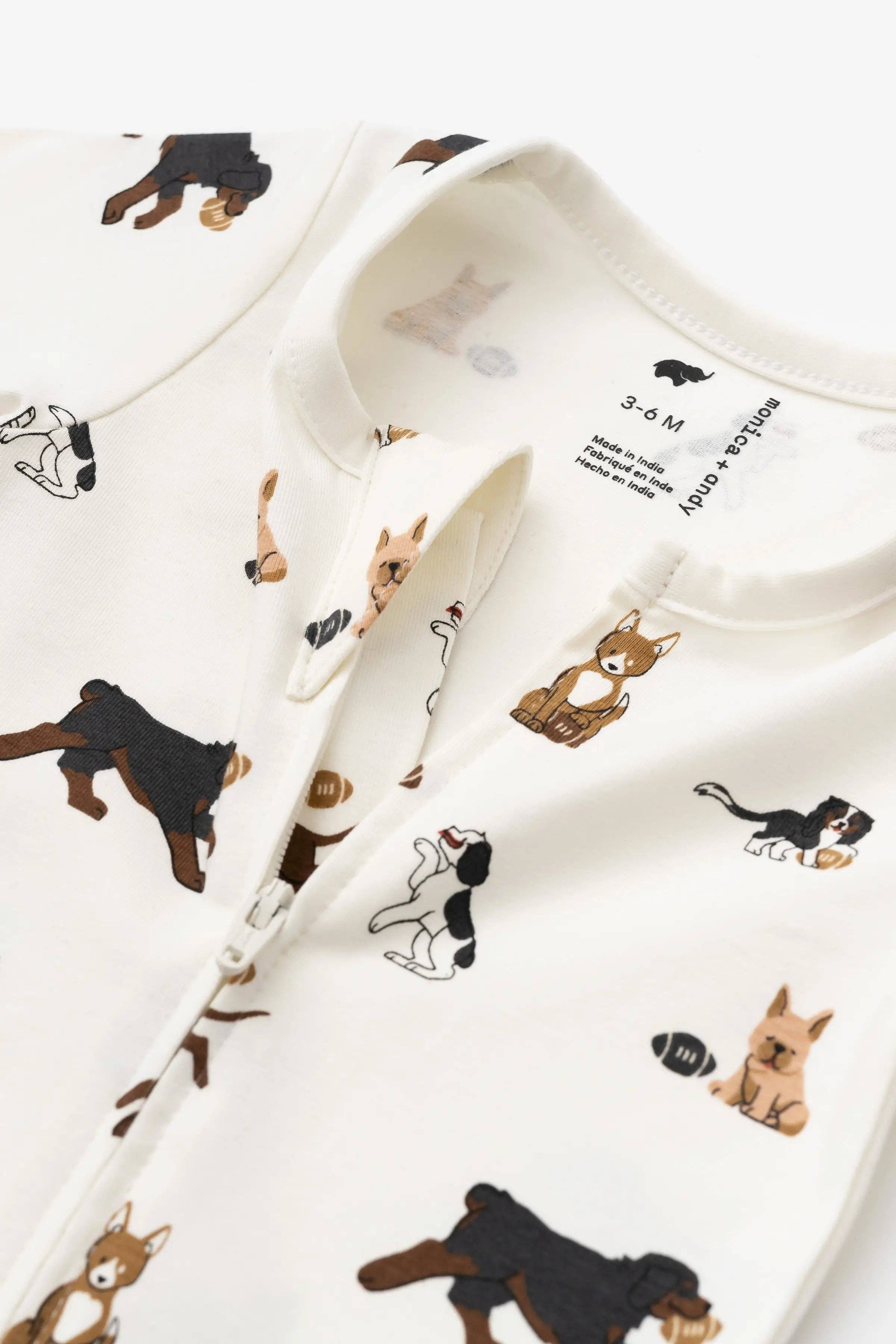 Baby Zipper One-Piece Football Pups