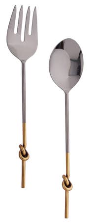 Gilded Knot Handle Servers, Set of 2
