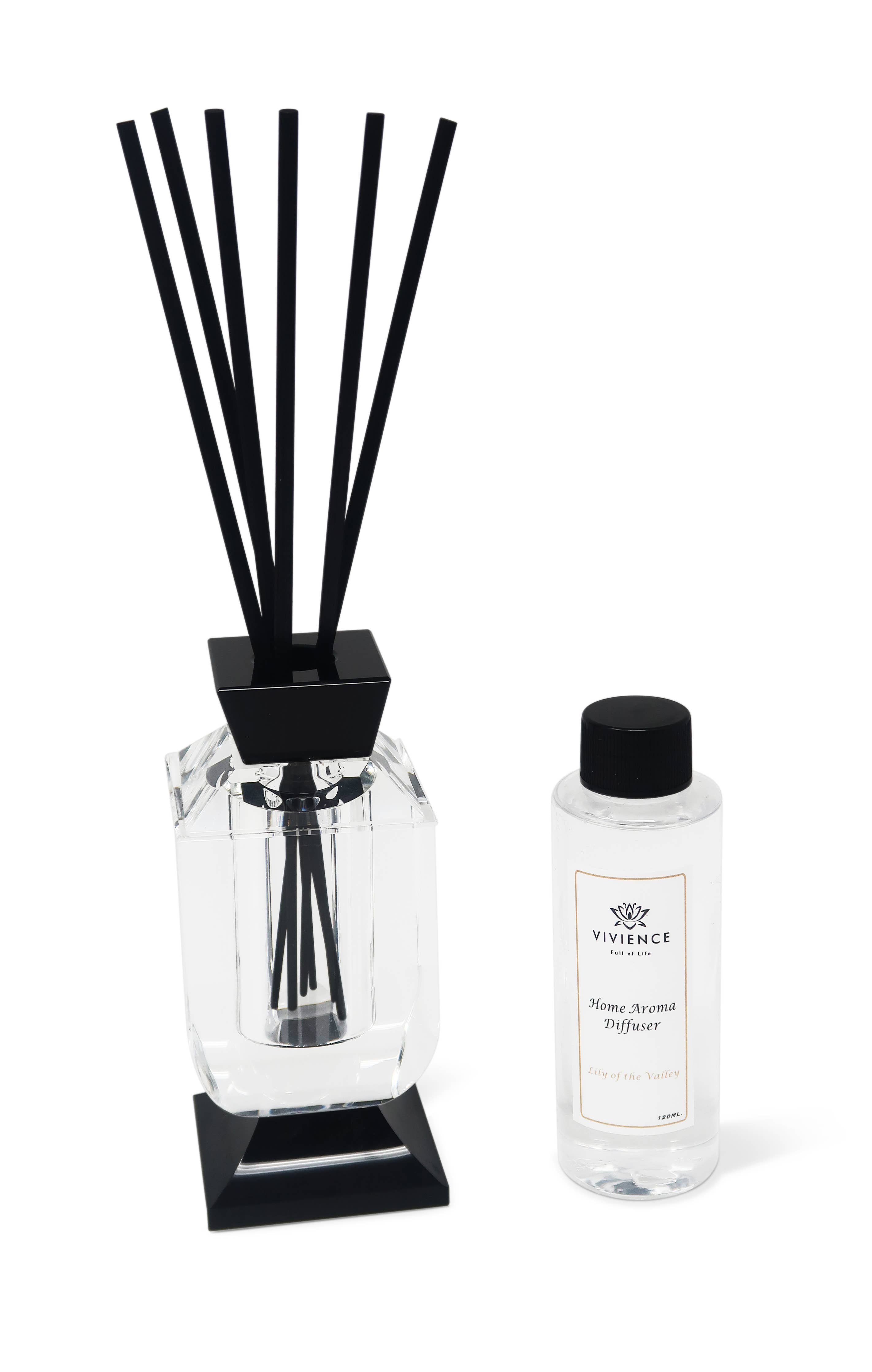 Crystal Diffuser with Black Accents, "Lily of the Valley"