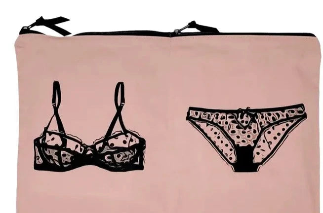 Pochette de rangement pour lingerie double, rose/blush
