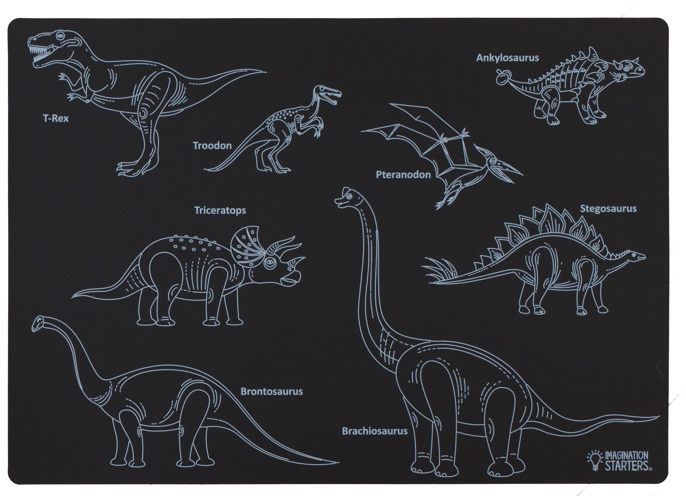 Reusable Coloring mat w/chalk crayons - Dino