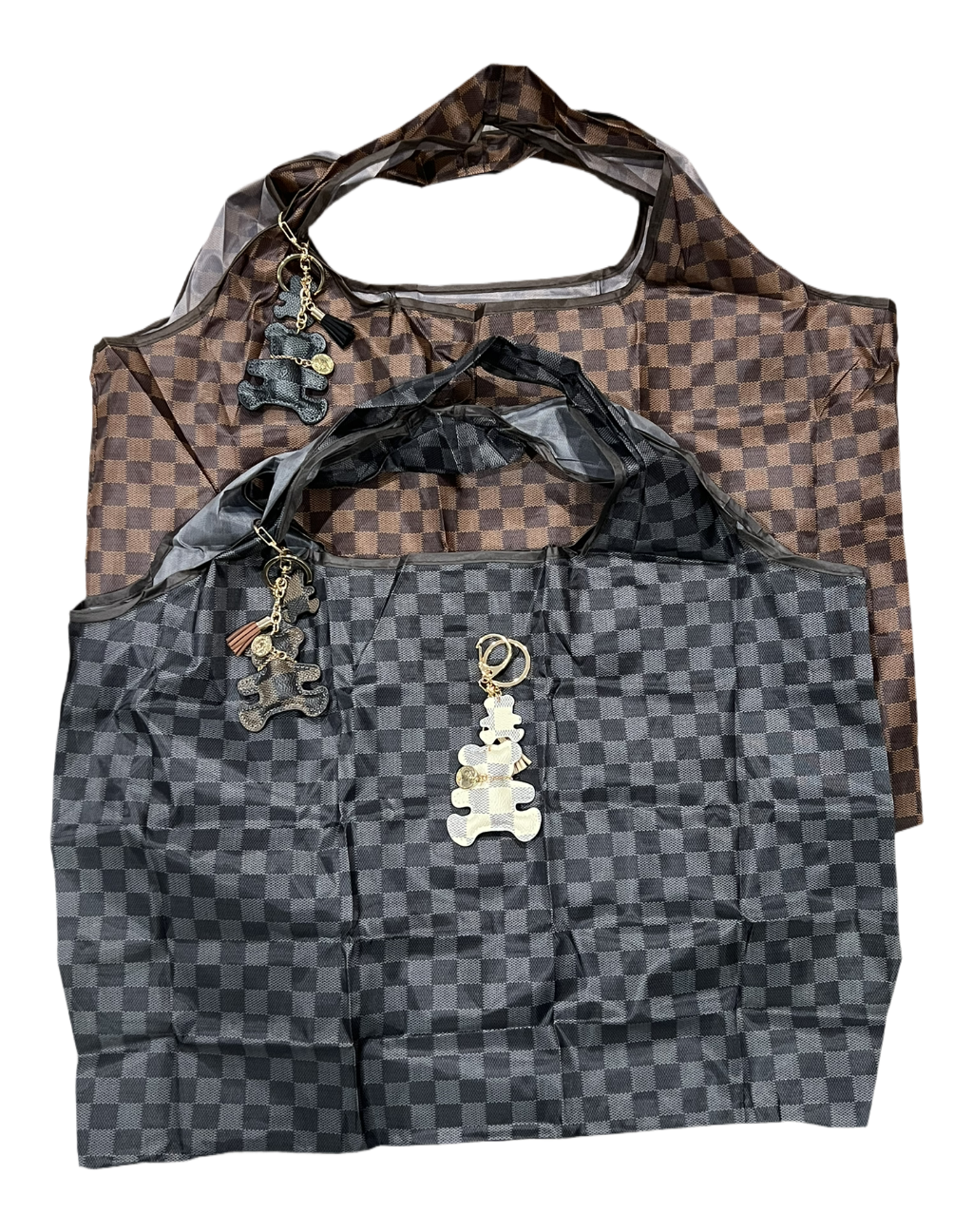 Printed reusable shopping/beach bag - checkered