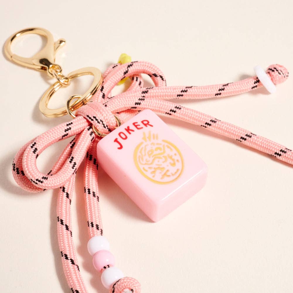 Mahjong Keychain Charm: Pink