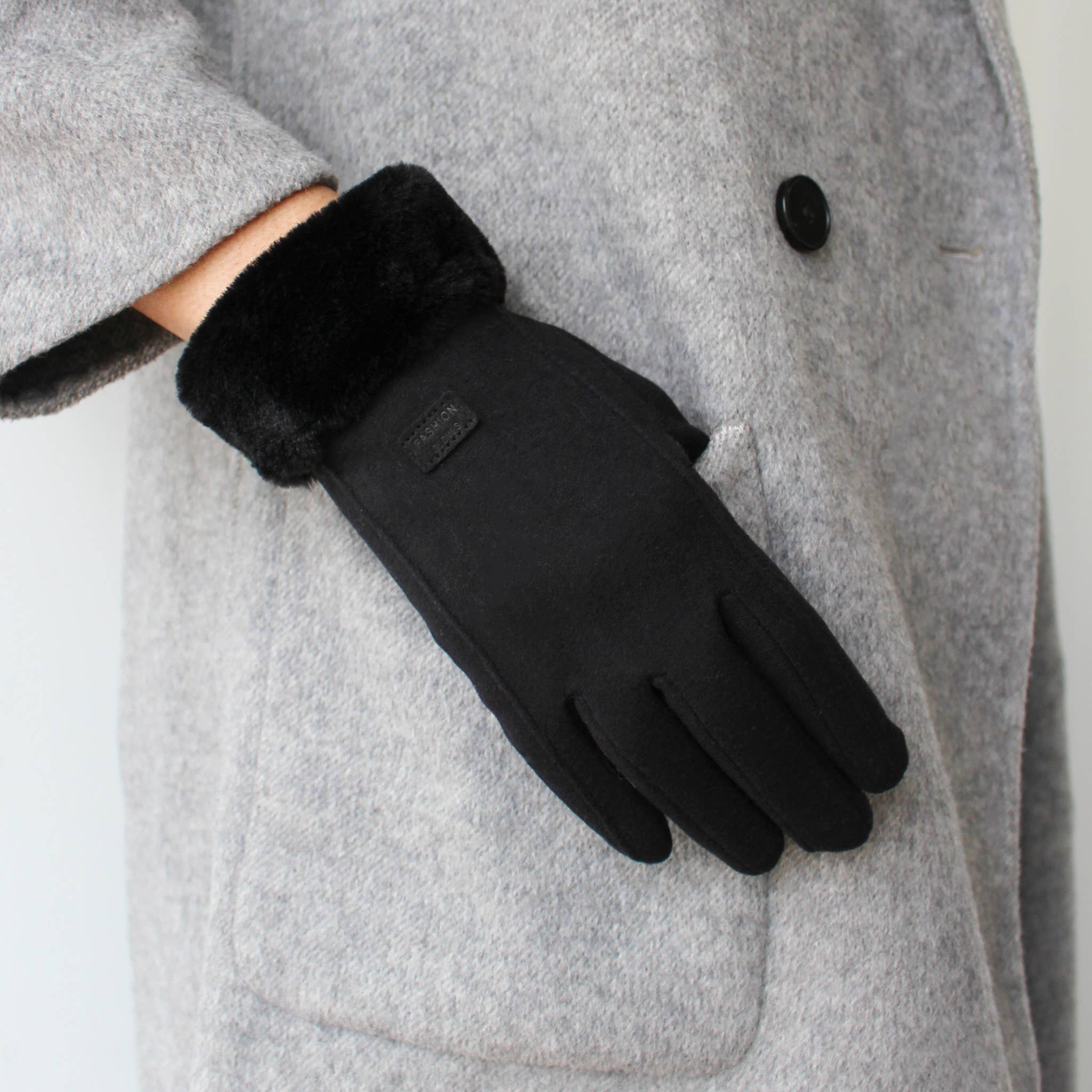 Microsuede Gloves - Black