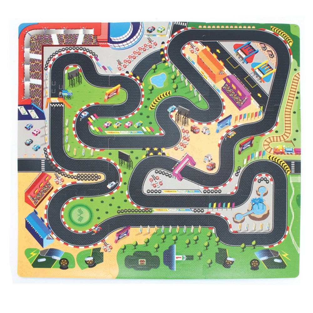 Racetrack foam Play Mat with DIY Car