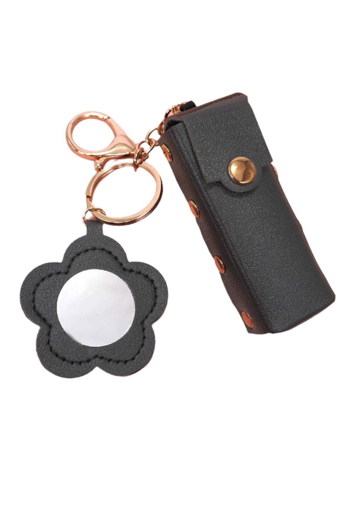 VEGAN LEATHER BAG CHARM / KEYCHAIN- black